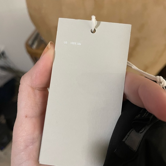 NWT COS 100% Silk Black Longsleeve Blouse w Back Button Detail Drapey Size 12 - Picture 7 of 7